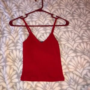 Brandy Melville Ribbed Red Crop Tank